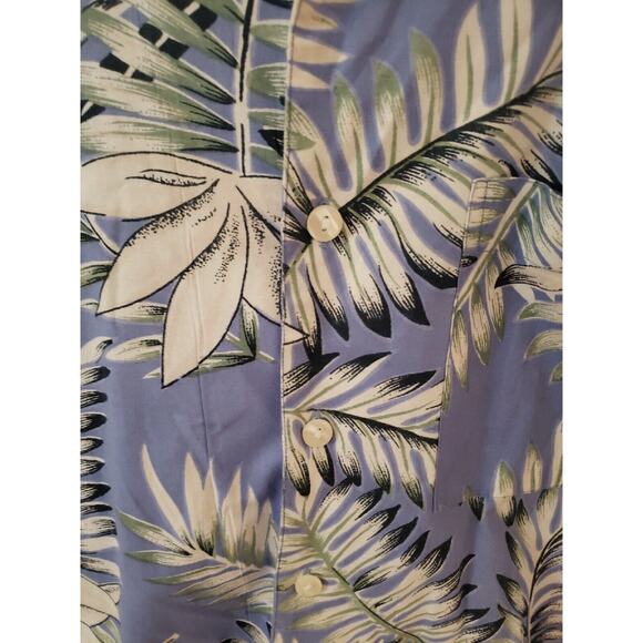 Vintage Fizz Mens Large Short Sleeve Button Down Hawaiian Floral Print Blue - Picture 8 of 9